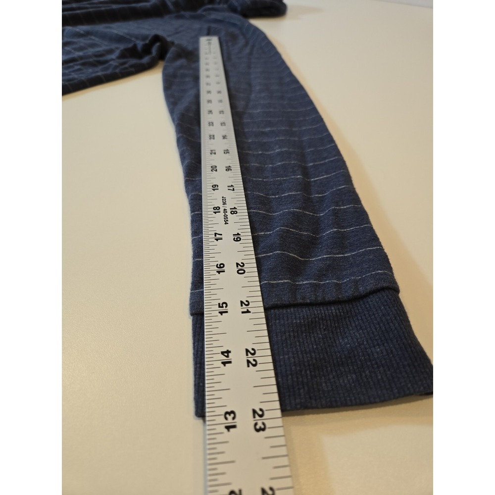 Marine Layer Navy Blue Striped Hooded Long Sleeve Shirt - Picture 14 of 16